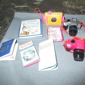 Our Generation Bon Voyage Travel Set PASSPORT, JOURNAL, 3 Cameras 18" Dolls